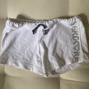 White crystal hot shorts